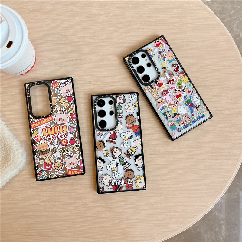 SAMSUNG Casetifylu BurgersSamsung Galaxy S24 Ultra S24 Plus S22 S23 Ultraเคสโทรศัพท์สนูปปี้แฟชั่นผลกระทบดูดแม่เหล็กอะคริลิคปลอกกันกระแทกฝาครอบป้องกัน