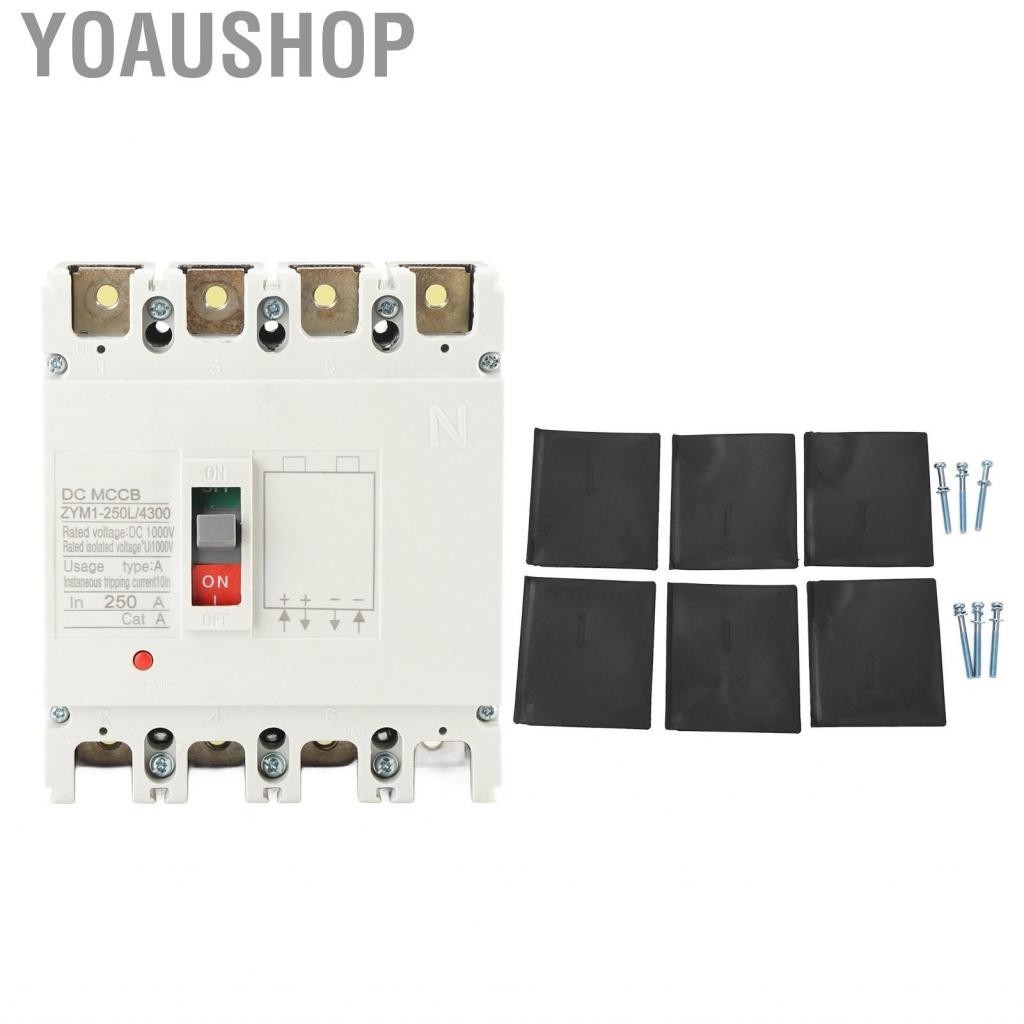 Yoaushop 4P Mini Circuit Breaker  MCCB Thermosetting Plastic DC1000V 250A for Factory Workshop
