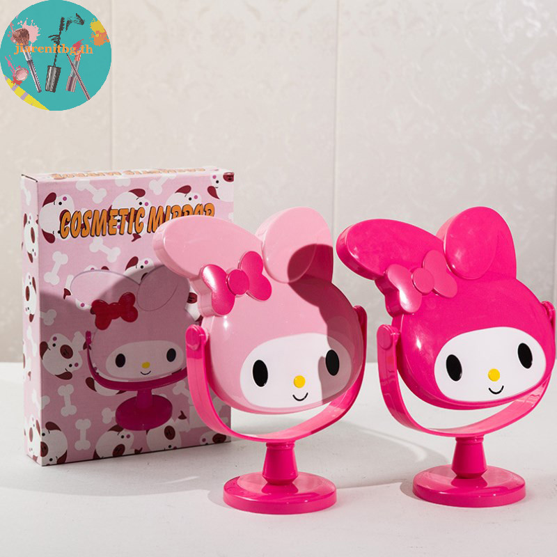 Renbg กระจกแต่งหน้า แบบพับได้ ลายการ์ตูน Hello Kitty สีชมพู สําหรับเด็กผู้หญิง ของขวัญวันเกิด