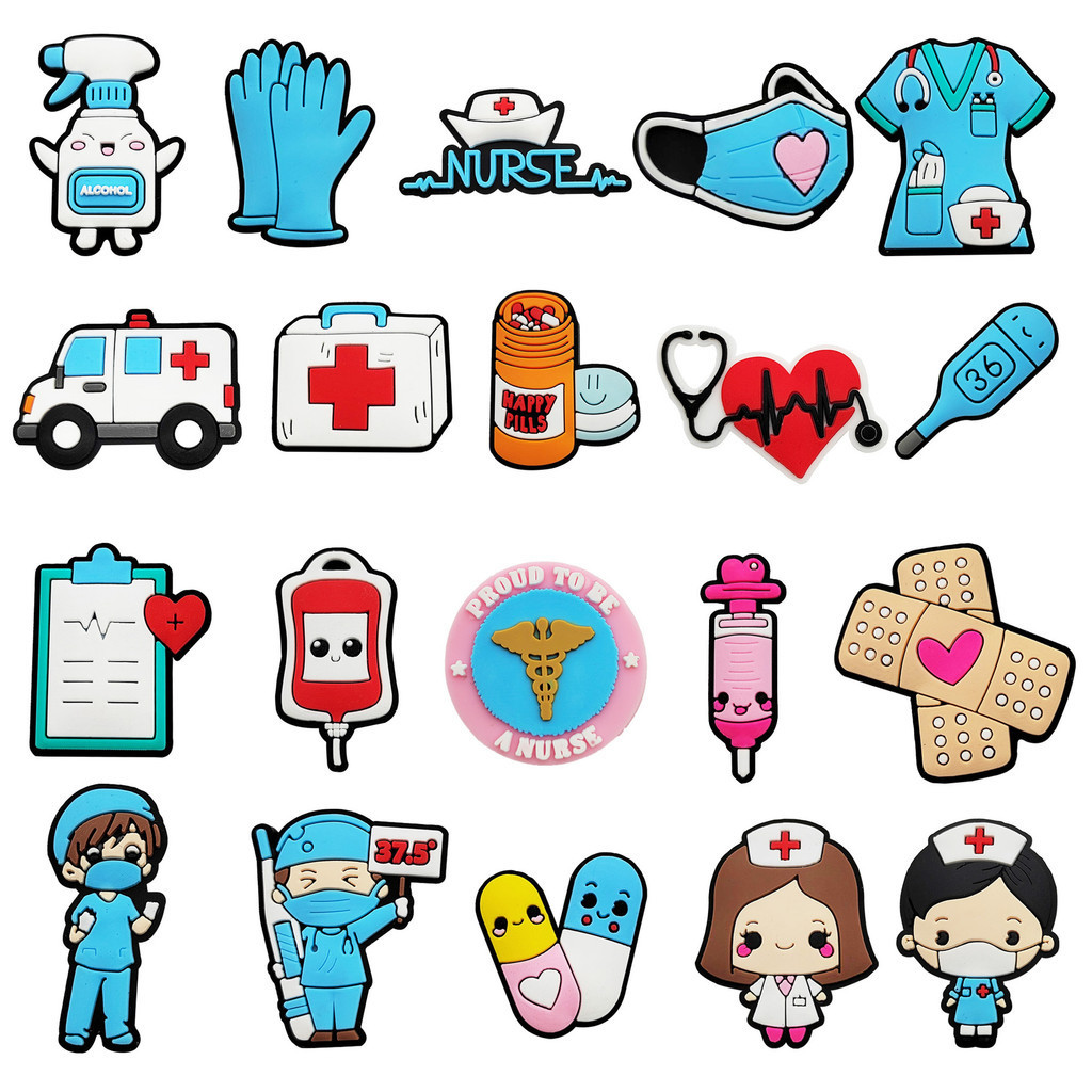 ใหม่ รูรองเท้าทางการแพทย์ ซิลิโคน PVC ถอดออกได้ สําหรับตกแต่งรองเท้า DIY