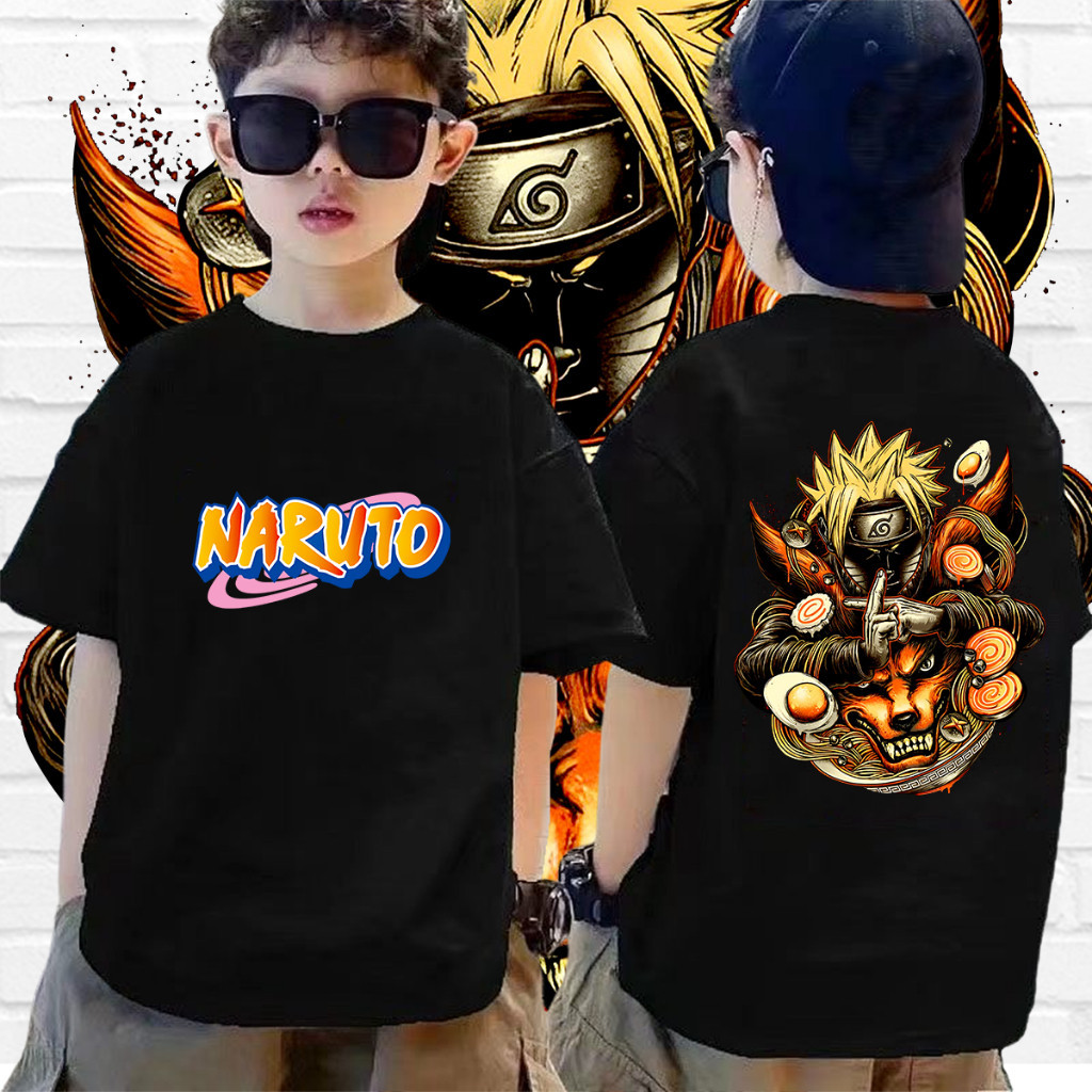 （จัดส่งทันที） เสื้อนารูโตะ  Naruto Anime T-Shirt  เสื้อยืดเด็ก พร้อมส่ง