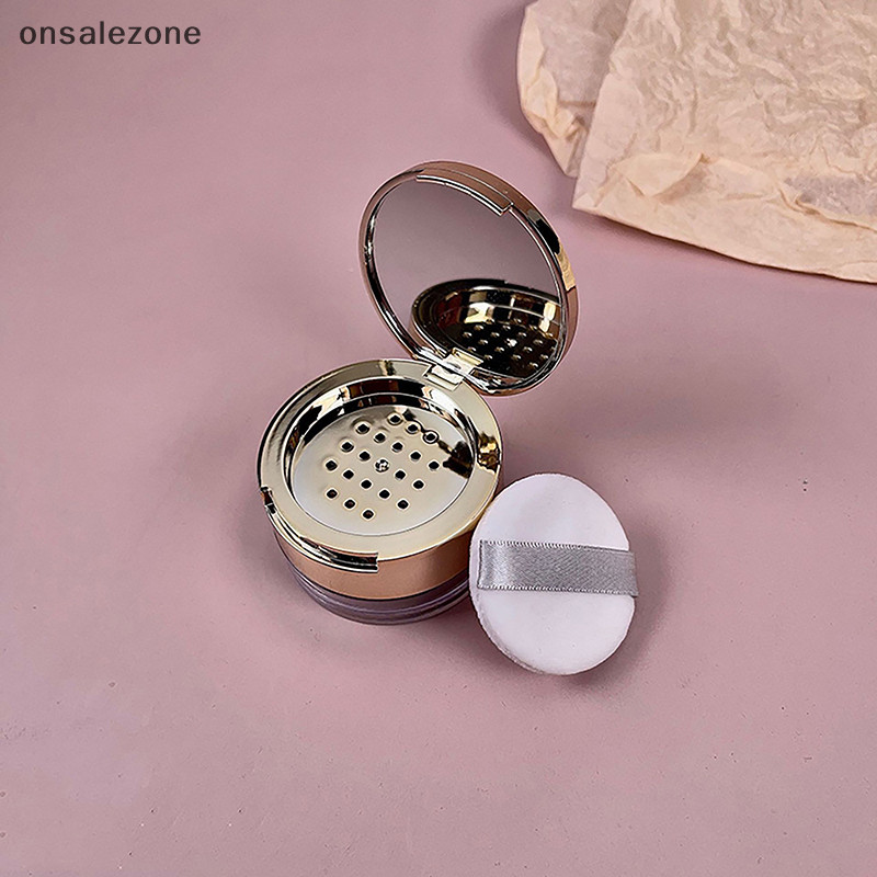 Ozth กระปุกพลาสติกเปล่า ขนาด 6 ก. พร้อมตะแกรง สีทอง สําหรับใส่แป้งฝุ่น เครื่องสําอาง เดินทาง