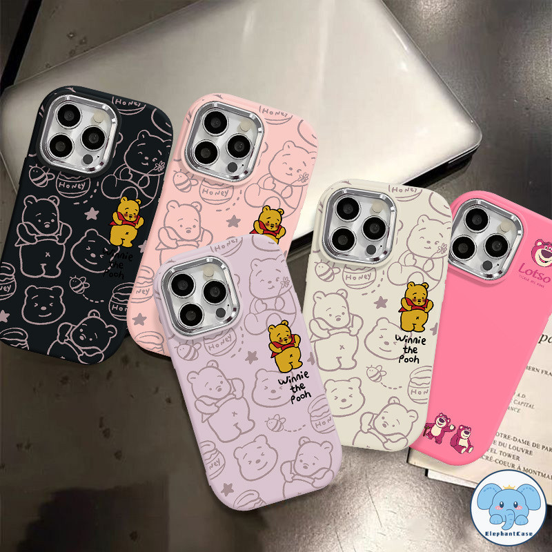 คู่รักน่ารัก Graffiti หมีน่ารักการ์ตูนหมีลูกอมสีหรูหรากรณี iPhone 7Plus 13 11 15 XR 14 12 Pro Max 7 8 Plus X XS Max SE