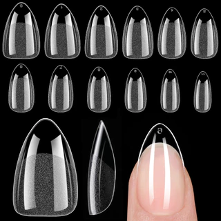 【Local】BORN PRETTY เล็บปลอมอัลมอนด์สั้น Matte 288 ชิ้น 12 ขนาด Pre-shape ใส พร้อมฐานคลุมสําหรับคลุมทั้งหมด