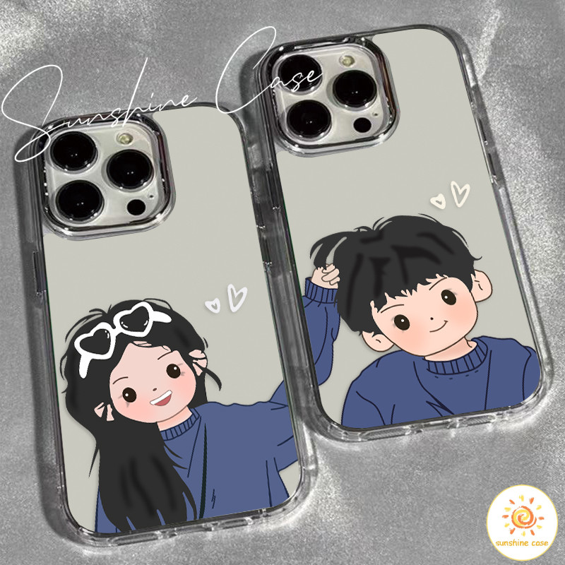 เคสโทรศัพท์คู่รัก วันวาเลนไทน์ของขวัญ เคสสำหรับไอโฟน 11 For iPhone 11 12 13 14 15 16Pro MAX X XS XR XS 6 7 8Plus SE2020