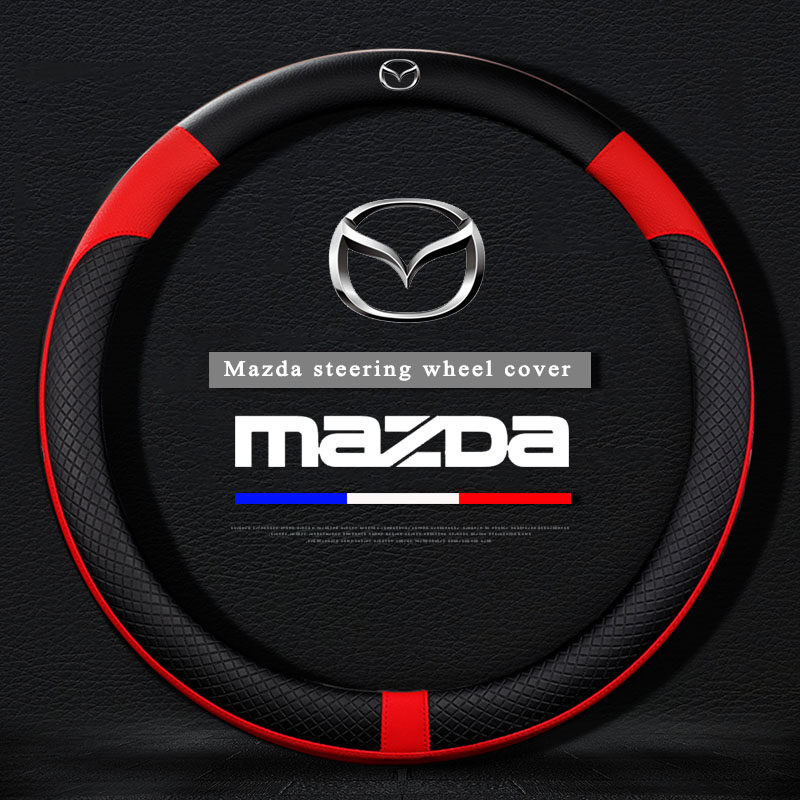 Fit ทั้งหมด Mazda 2 3 6 323 CX3 CX4 CX5 CX8 CX30 BT50 พวงมาลัยรถหนังเทียมพวงมาลัยครอบคลุมผ้าระบายอากาศ Braid อุปกรณ์รถยนต์ Universal