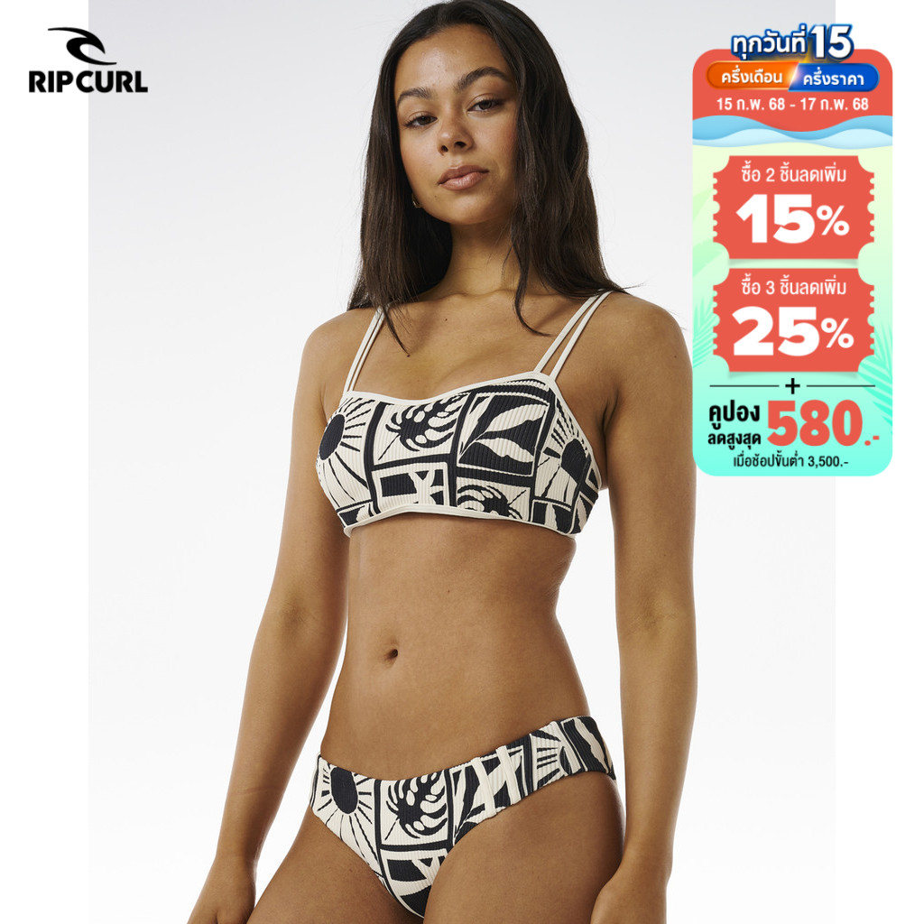 RIPCURL เซ็ตชุดว่ายน้ำ บิกินี่ 0GEWSW 0GGWSW SANTORINI SUN D-DD CROP TOP & CHEEKY HIPSTER BOT W24