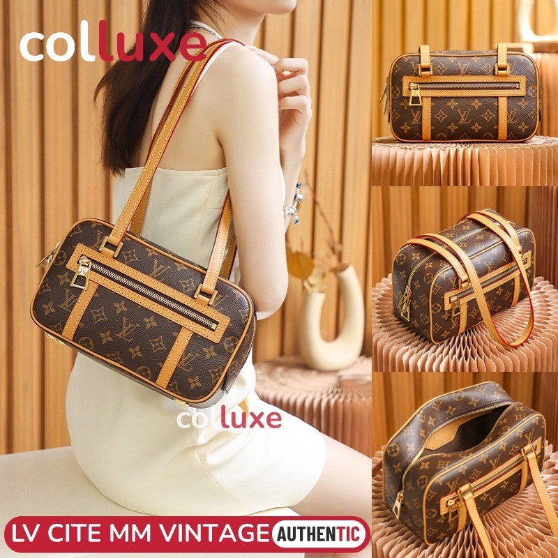 หลุยส์วิตตอง Louis Vuitton LV CITE MM SIZE IN VINTAGE BAG กระเป๋าสะพายสตรี