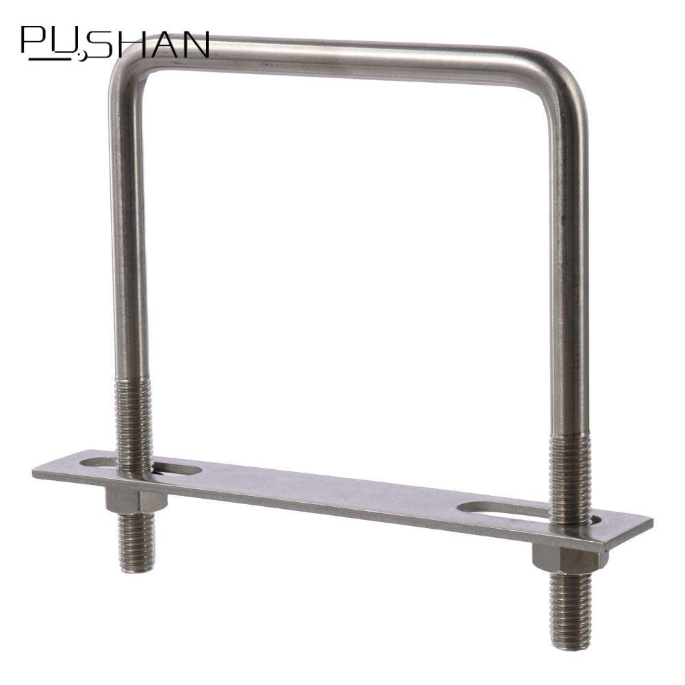 Pushan U Clamp Bolt, M10*110*135 มม.สแตนเลสสแควร์ U-Bolts, Silver M10 U Clamp Bolt พร้อมถั่วและแผ่น