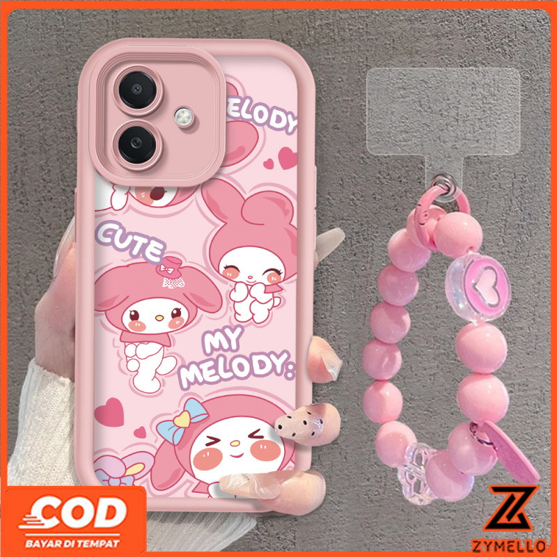 เคสสำหรับ OPPO Reno 13F 5G Reno 13 Pro Reno12 F 5G Reno12 Pro Reno11 F Reno 11 Reno 10 Reno 8T Reno 8Z Reno 7Z Reno7 Reno8 Reno5 เคสโทรศัพท์ TPU กันกระแทกสีชมพู My Melody