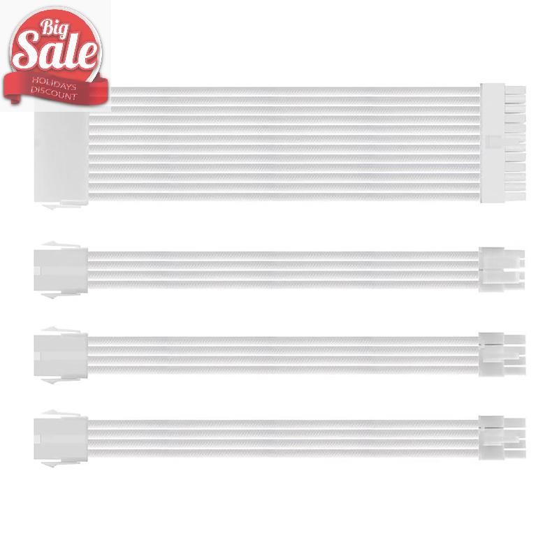 Af PSU ATX 24Pin สายไนลอนถัก 8-pin 6 + 2pin สายไฟ 24 พินเมนบอร์ดสําหรับคอมพิวเตอร์พีซีกรณีสายไฟชุด A