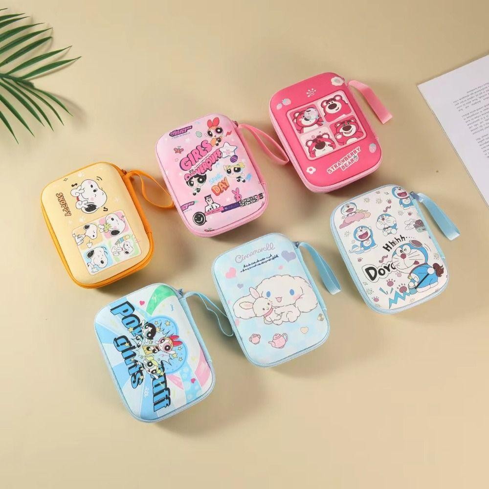 โมลิลี่เอชดี สายชาร์จฝาครอบป้องกัน,กล่องเก็บสายเคเบิลข้อมูลสี่เหลี่ยม ปู่,แฟชั่นการ์ตูนความจุขนาดใหญ่ลิปสติกการ์ดเหรียญออแกไนเซอร์สําหรับเดินทา