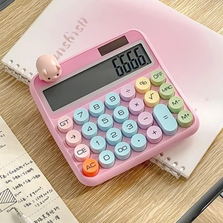 เครื่องคิดเลขสี โดปามีน สร้างสรรค์ จอแสดงผลดิจิตอล 12 หลักเครื่องคิดเลขชาร์จพลังงานแสงอาทิตย์คอมพิวเตอร์สํานักงานอเนกประสงค์เครื่องเขียนนัก