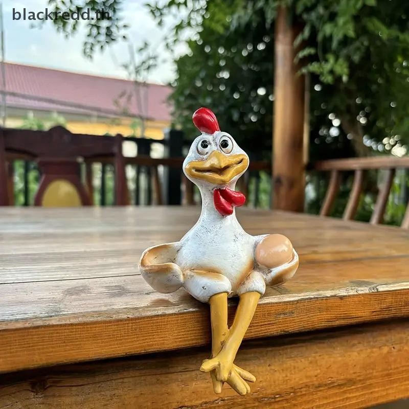 Bred ตุ๊กตาไก่ตลกสร้างสรรค์เรซิ่นประติมากรรมสัตว์สําหรับลานสนามหญ้าไก่ประติมากรรมเครื่องประดับตกแต่งบ้าน.