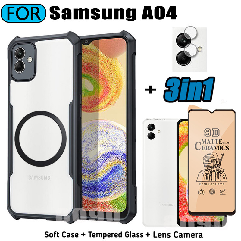 3 ใน 1 Samsung A04 Anti Fall เคสโทรศัพท์สําหรับ Samsung A04E A05 A05S A06 A16 ปลอกแม่เหล็กไร้สายชาร์