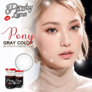 คอนแทคเลนส์ รุ่น Pony สีเทา/ตาล Gray/Brown ลายฮิต มีค่าสายตา (0.00)-(-10.00) สวยปัง