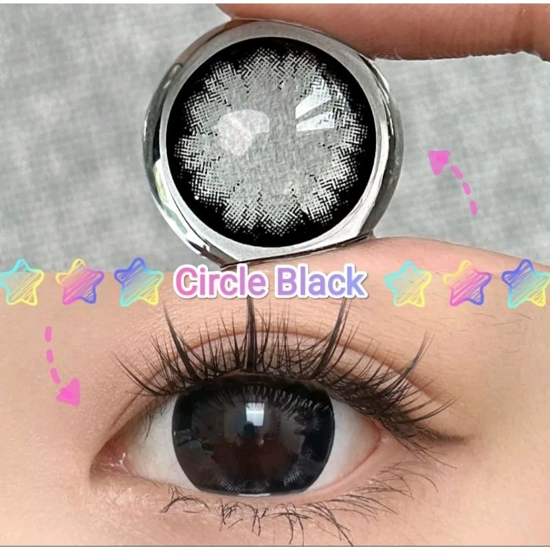 คอนแทคเลนส์ บิ๊กอาย รุ่น Circle Black สีดำ มีค่าสายตา (0.00)-(-10.00) เปลี่ยนแทนทุกเดือน มีอย.