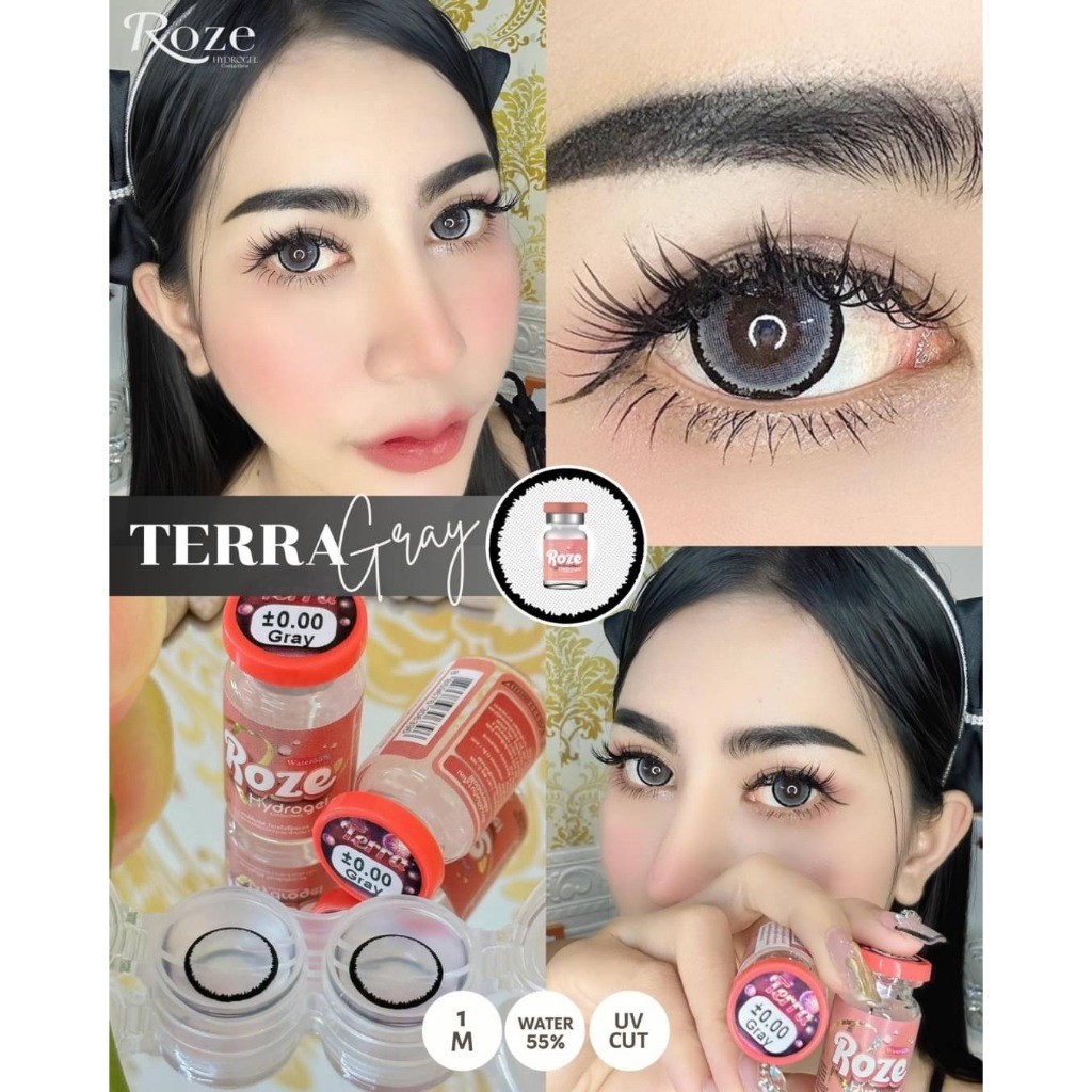 🔥คอนแทคเลนส์ Hydrogel 💗ขนาดบิ๊กอาย ใหญ่มาก💗 Terra/Demi (Rozelens) สี Brown/Gray มีค่าสายตา (0.00)-(-10.00) รายเดือน มี อ - รูปที่ 5