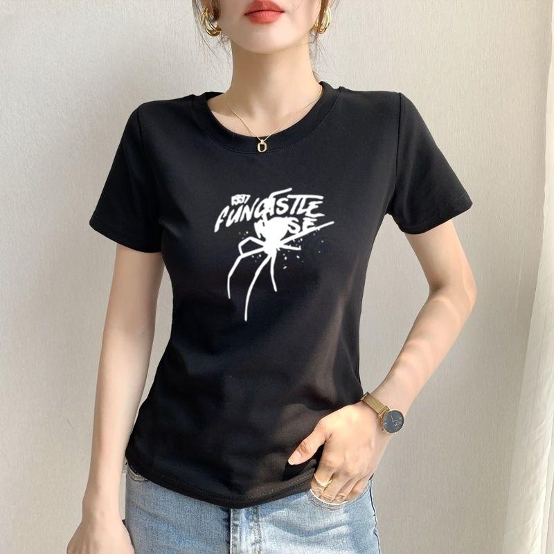 สไตล์ใหม่ของผู้หญิงเสื้อยืดแขนสั้นผ้าฝ้าย สำหรับผู้หญิง มาใหม่สำหรับฤดูร้อน เสื้อแขนสั้น - รูปที่ 3