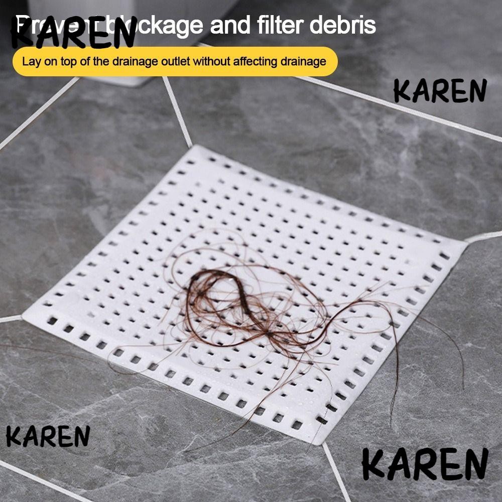 Karen ท่อระบายน้ํา Outfall กรองท่อระบายน้ํา, Anti-blocking Hair Clean Up Sink Filter, ทนทานชั้นท่อระบายน้ํา Shower Drain Pad ห้องครัวอุปกรณ์ห้องน้ํา