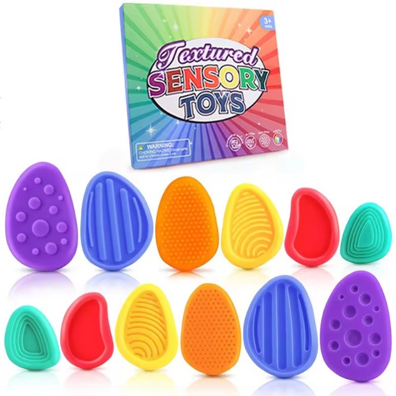 Sensory Fidget ของเล่นหินสําหรับเด็ก 6 แพ็ค Textured Soft Worry หินสําหรับออทิสติกวัยรุ่นความวิตกกังวลความเครียดบรรเทาของเล่นชุด ราคา ถูกที่สุด ดีลบีเคเค แกลเลอรีภาพที่ 3