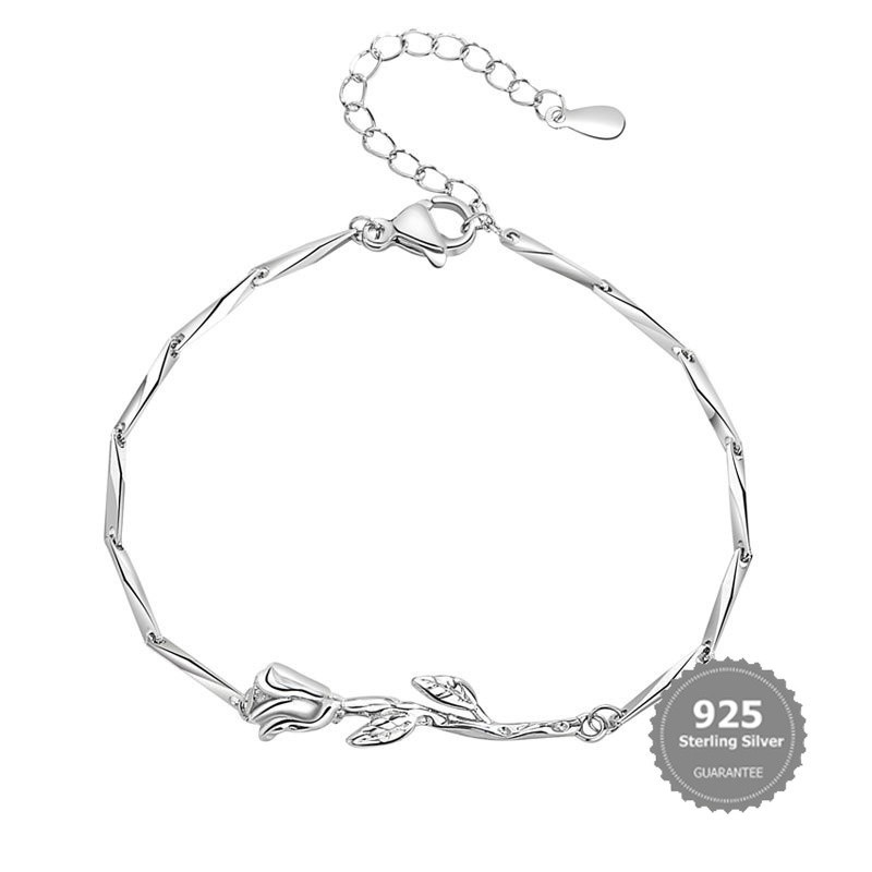 S925 Silver Thorn Rose Couple Bracelet Couple Flower LOVESICKNESS TREE Rose Bracelet