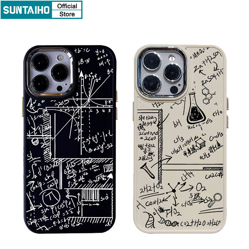 Suntaiho เคสไอโฟน เคสโทรศัพท์มือถือ ซิลิโคนนิ่ม กันกระแทก ลายสูตรวิทยาศาสตร์ แฟชั่น สําหรับ Iphone 15 14 12 13 11 Pro Max IP 7 8 Plus Iphon X Xs XR Xs Max