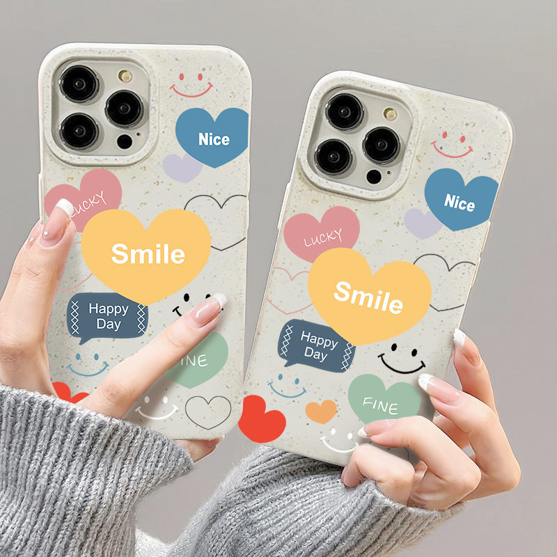 สำหรับ iPhone 11 13 For เคสไอโฟน 14 15 12 Pro Max X XS XR 6 7 8 14 15 Plus 12 13MINI HAPPY DAY รุ่น TPU กรณีซิลิโคนนุ่ม