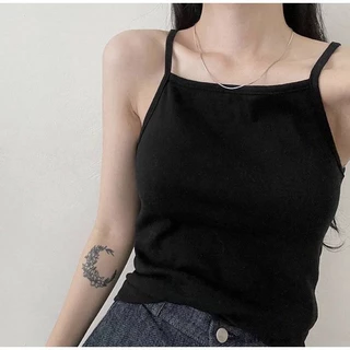เสื้อสายเดี่ยวบังทรง (ผ้าคอตตอน) สายเดี่ยวสายฝอ เเนวสปอร์ต ใส่เล่นโยคะ ใส่สบาย #ไม่มีฟองน้ำ