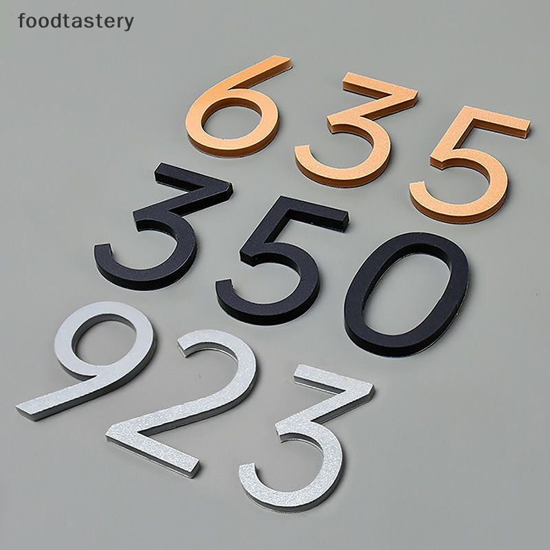 Fty สติกเกอร์ตัวเลข 0-9 3D มีกาวในตัว สไตล์โมเดิร์น สําหรับติดประตูโรงแรม ตู้จดหมาย บ้านเลขที่อยู่