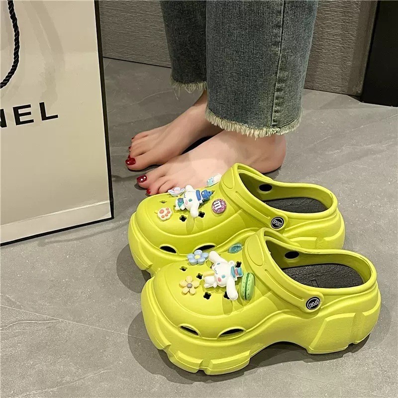 GUDETU.SANDALS.รองเท้าแตะ พื้นหนา ป้องกันการลื่น พิมพ์ลายการ์ตูนน่ารัก ป้องกันกลิ่น สําหรับผู้หญิง