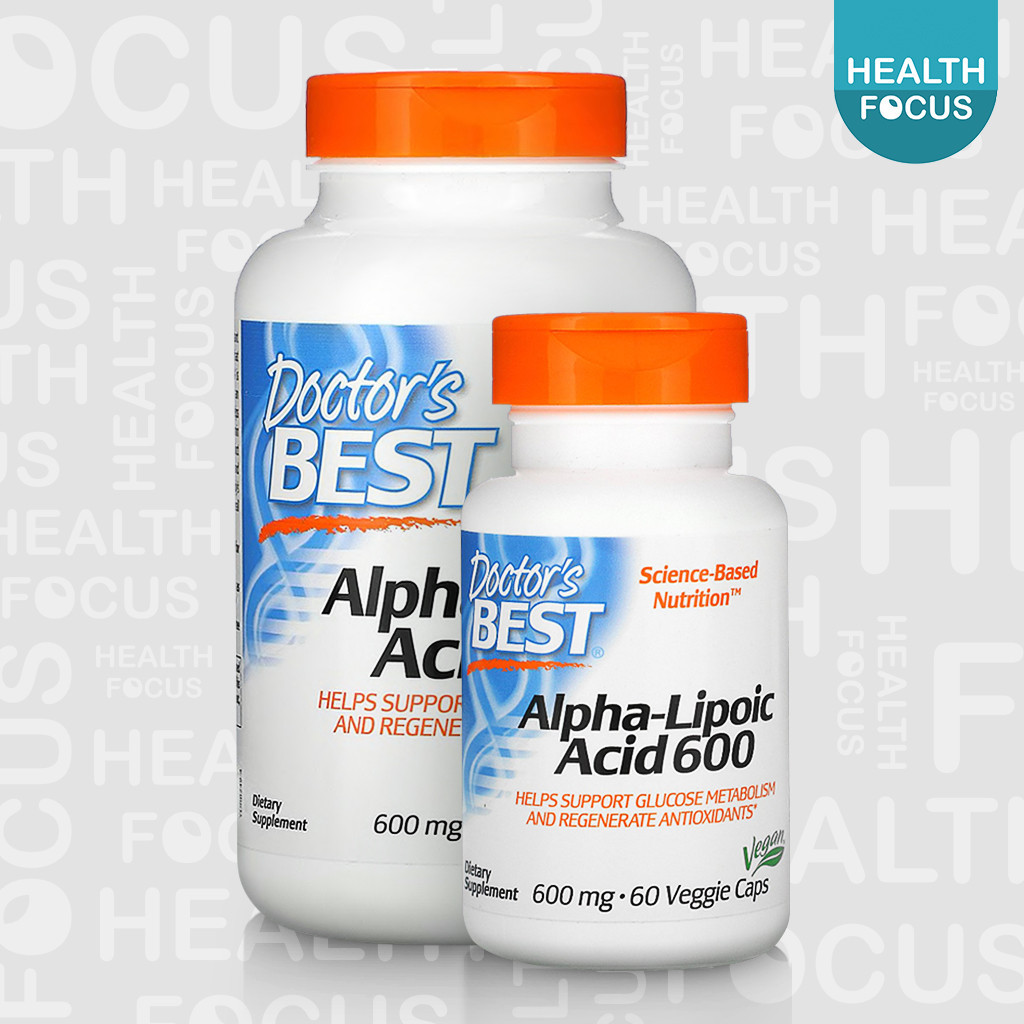 [พร้อมส่ง] Doctor's Best Alpha-Lipoic Acid 600 mg อัลฟ่าลิโปอิก ไลโปอิก ALA 600 [HealthFocus]