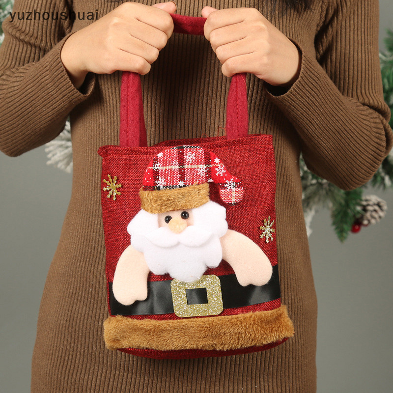 Vwv Santa Claus Snowman Deer Gift Bag Gift Bag Candy Bag Christmas Handbag yuzhoushuai