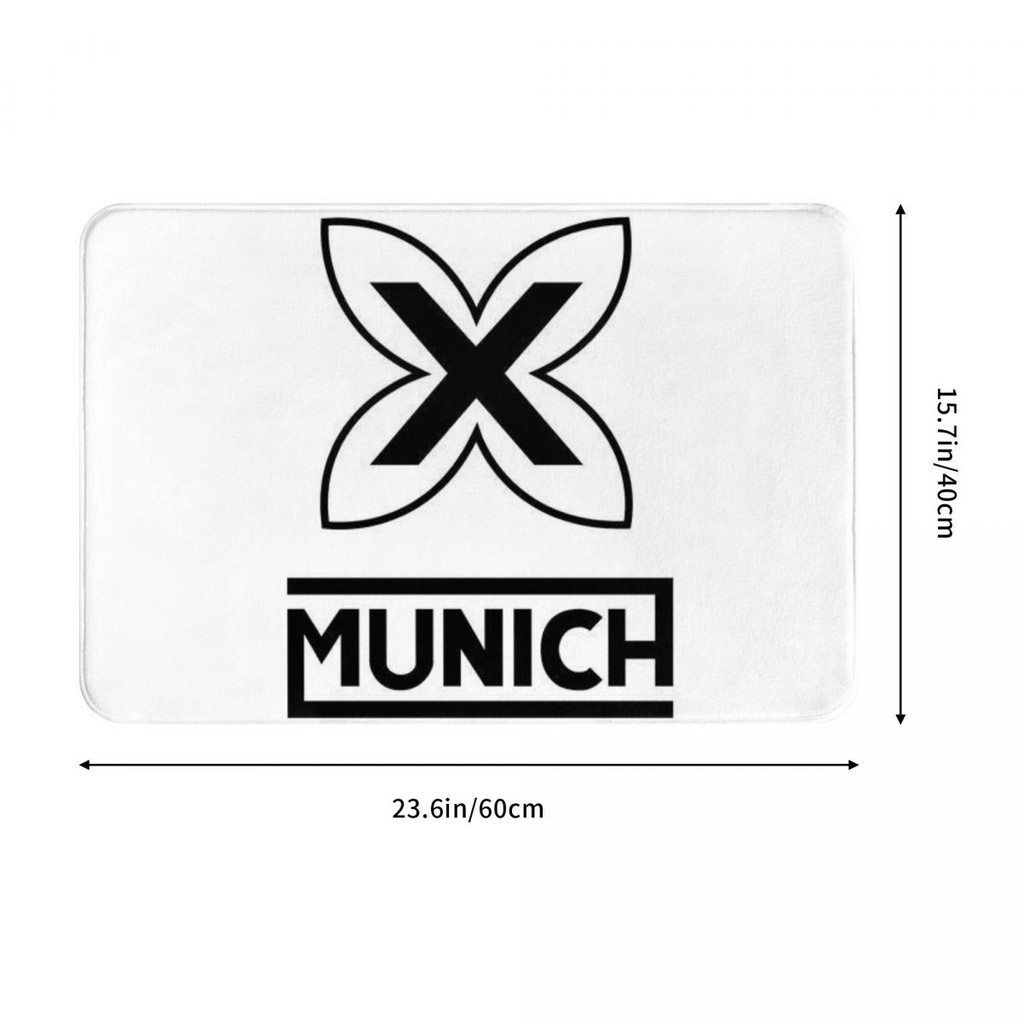 MUNICH โลโก้ห้องน้ํา Flannel พรมปูพื้นห้องน้ําห้องส้วมแผ่นกันลื่นโต๊ะกาแฟประตูแผ่นพื้นดูดซับ Quick-D
