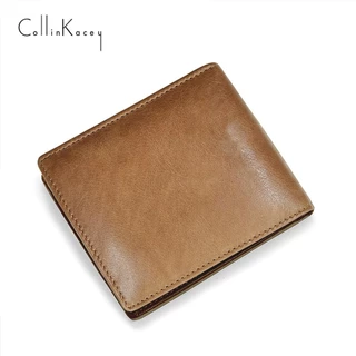 Collin Kacey A40 กระเป๋าสตางค์แฟชั่นใหม่ กระเป๋าสตางค์ผู้ชายหนังแท้ใบสั้น Genuine leather wallet