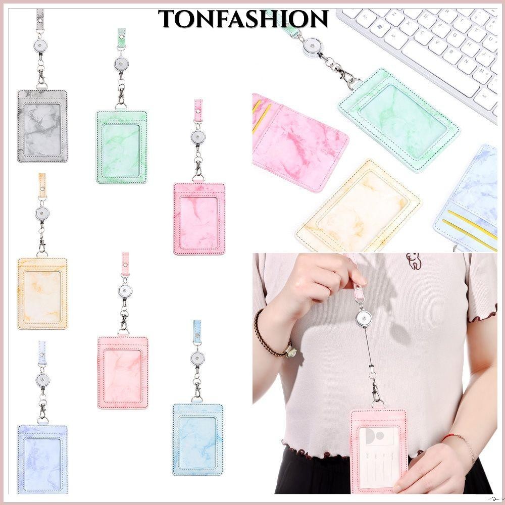 Tonfashion กระเป๋าใส่นามบัตร บัตรประจําตัว ป้ายชื่อ พับเก็บได้
