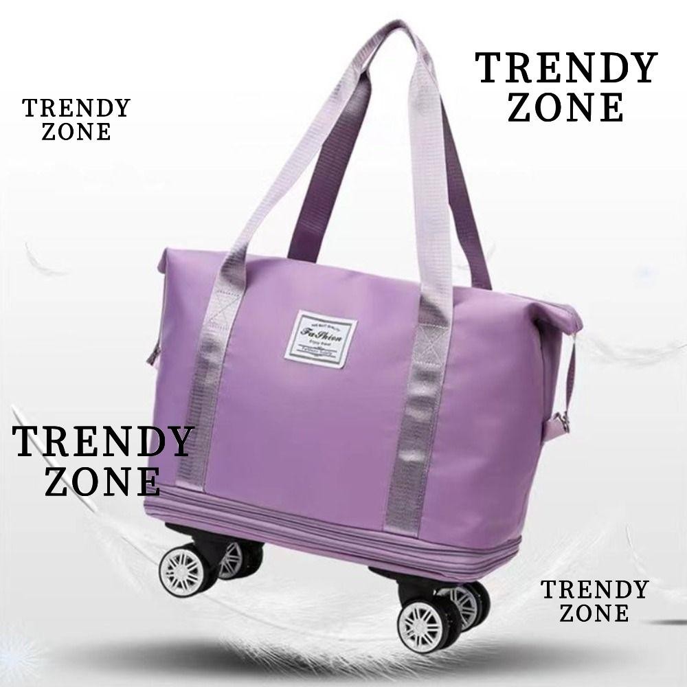 Trendyzone กระเป๋าสะพายไหล่ กระเป๋าถือ กระเป๋าเดินทาง แบบพับได้ มีล้อลาก หลายช่อง