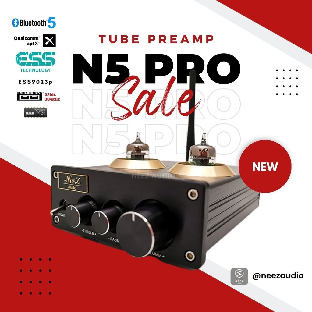 New! ปรีหลอดUSA Tube Preamplifier N5 Pro Bluetooth 5.0 AptX HD จัดเต็ม4หลอด Op-amp BB2107 ใช้ในบ้าน 