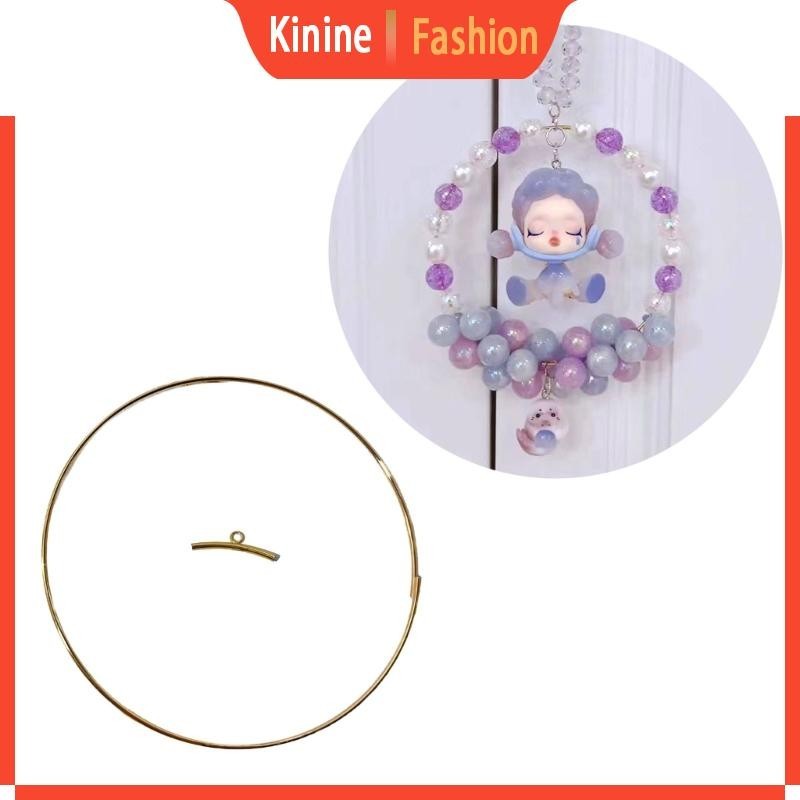 Kin พวงหรีด มาคราเม่ ห่วงงานฝีมือ DIY ตาข่ายดักฝัน วงกลม แหวนดอกไม้ ห่วง 5 ชิ้น