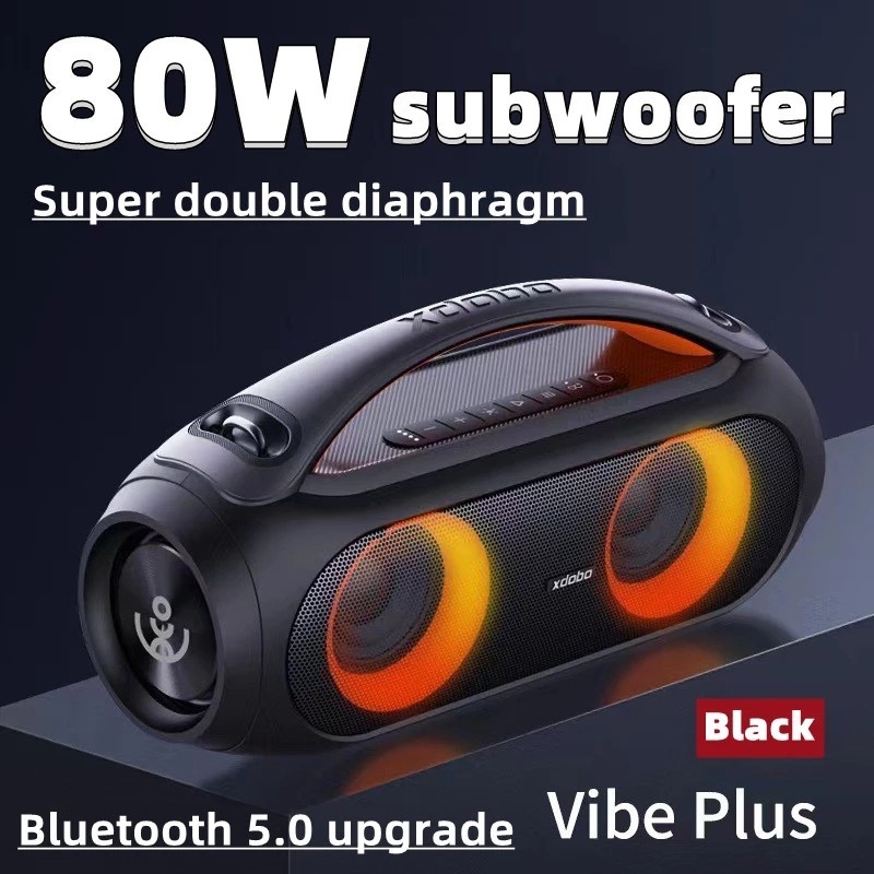 ของแท้ XDOBO Vibe Plus ลําโพงบลูทูธไร้สาย แบบพกพา พาวเวอร์แบงค์ BT TWS กล่องเสียง Boombox เครื่องเล่นเพลง 80W