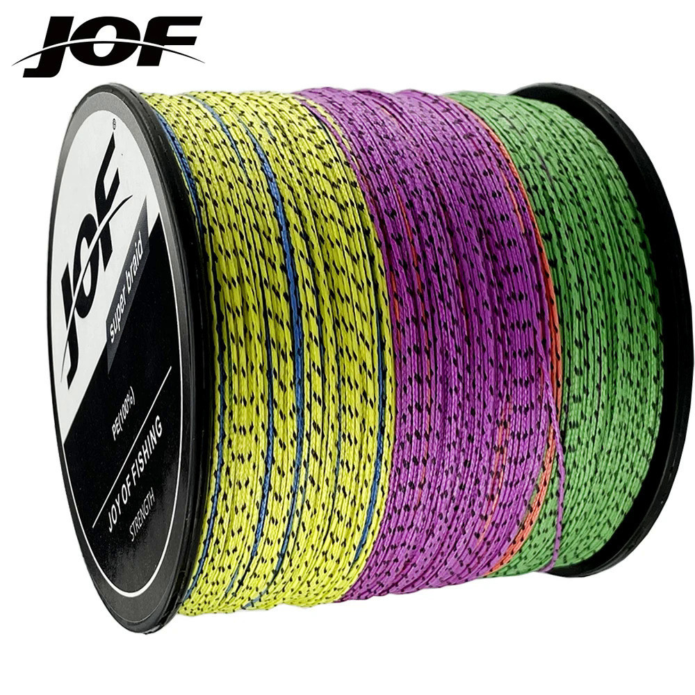 Jof สายเอ็นตกปลาถัก PE 8 เส้น เกรดสูง 8.2 กก.-35.8 กก. หลากสี 100 ม.