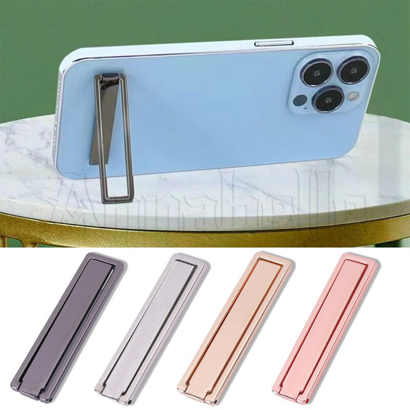 ที่วางโทรศัพท์ที่มองไม่เห็น แบบบางเฉียบ - ตัวยึดแบบขี้เกียจ ขนาดเล็ก สากล - ที่วางนิ้วแท็บเล็ตโทรศัพท์มือถือ - พับได้, กันลื่น, กาวในตัว - ขาตั้งโลหะ แบบปรับได้ แบบอัพเกรด