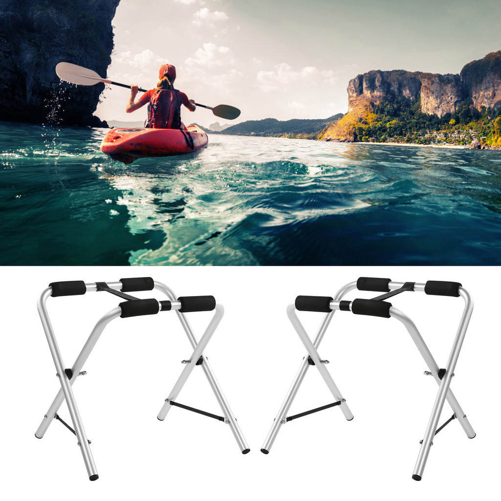 SN4 เรือคายัคที่วางตัวยึดอลูมิเนียมอัลลอยด์แบบพกพา Canoe Rack Stand Fixing Surfboard Accessory