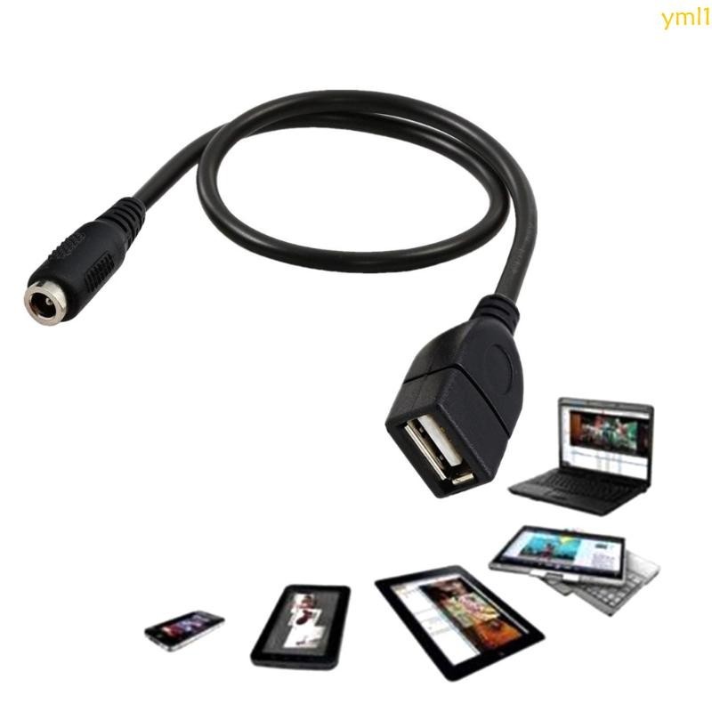 Yml1 สายชาร์จ DC เป็น USB DC 3 5x1 35 มม. 5 5x2 1 มม. ตัวเมีย เป็น USB 5V สําหรับลําโพง หูฟัง MP3 MP4