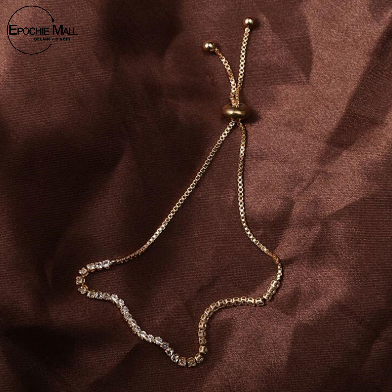 LIMITED GOLD PLATED TITANIUM DRAWSTRING BRACELET GEM CHAIN KOREAN FASHION Womens BRACELET ACCESSORIE