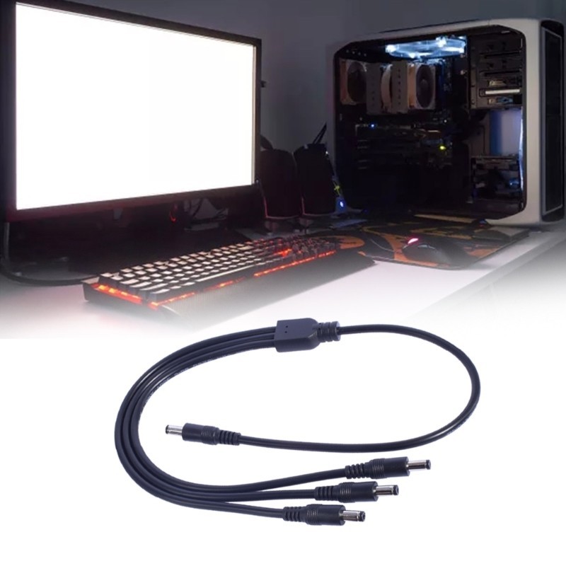 Doublebuy 1 Male to 3 Male Adapters Power Cord 3-Way Splitter Cable for LED Light Bar