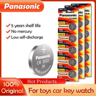แบตเตอรี่ลิเธียม PANASONIC CR2032 CR 2032 3V ของแท้ สําหรับเครื่องคิดเลขนาฬิกา 5 ชิ้น battery