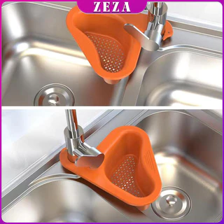ZEZA ตะแกรงกรองอ่างล้างจาน ตะกร้าระบายน้ำ คอเป็ดแขวนได้ กล่องเก็บของพลาสติก Sink filter rack