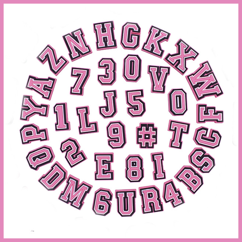 Croc รองเท้าแตะตัวอักษร AZ หมายเลข Jibz รองเท้า Charms DIY Clogs รองเท้า Aceessories Fit Pin ตกแต่งหัวเข็มขัดของขวัญ Hot1 ชิ้น