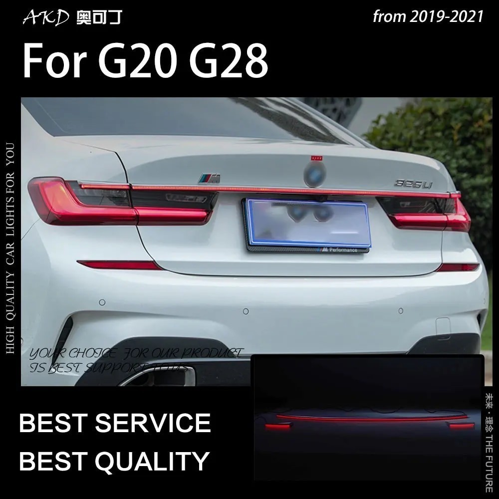 Car Styling for G20 Tail Lights 2019-2021 G28 LED Tail Lamp M3 led Cross Light Rear Trunk Lip 320i 3